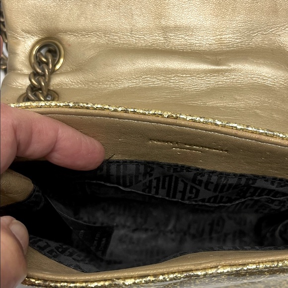 Kurt Geiger LIMITED EDITION- Gold Sparkle Mini Kensington 2-Way Bag EUC